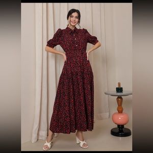 Shein black and red maxi dress